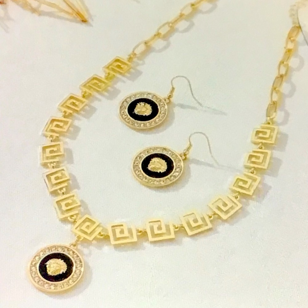 Lion Head Jewelry Necklace & Earrings Set